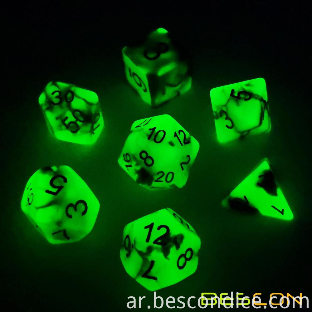Spooky Rock Glowing Role Playing Dice Set 3